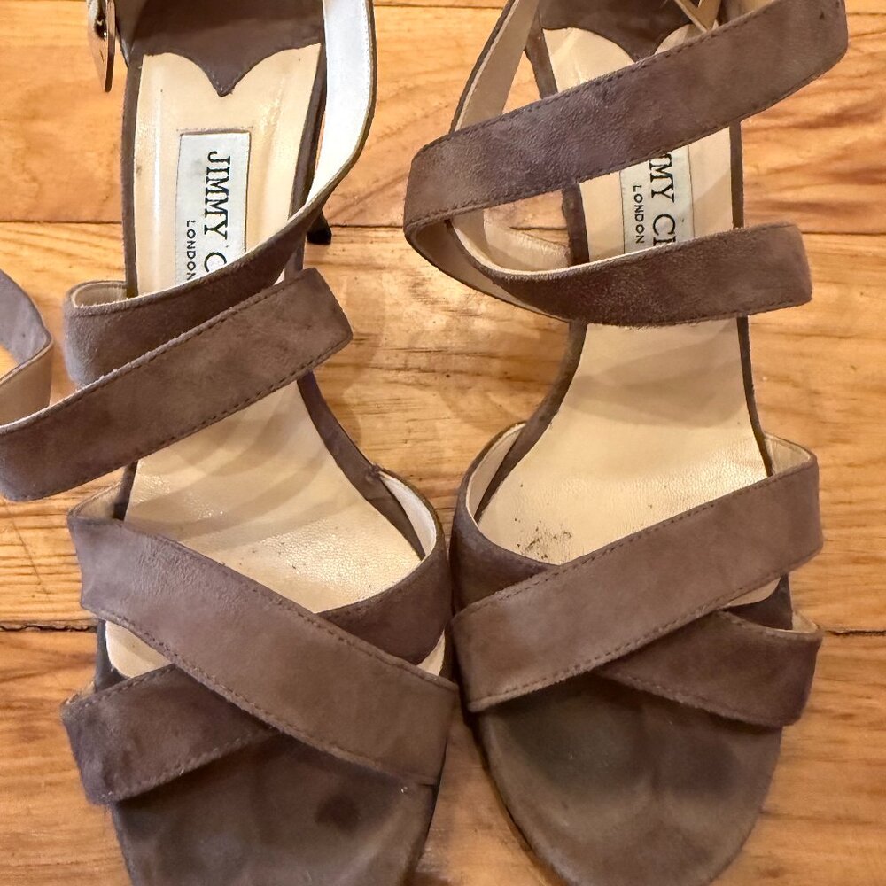 Jimmy Choo Brown Suede Strap Heels